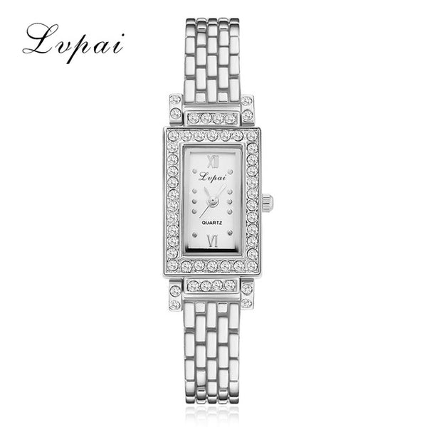 Lvpai Brand New Arrival Watches Women Luxury Gemstone Stainless Steel Casual Gold Wristwatch Watch Women Dress Quartz Watches