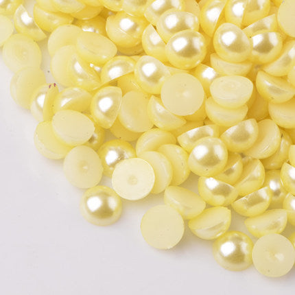 Free Shipping Many Colors 4mm 1000Pcs Craft ABS Imitation Pearls Half Round Flatback Pearls Resin Scrapbook Beads Decorate Diy