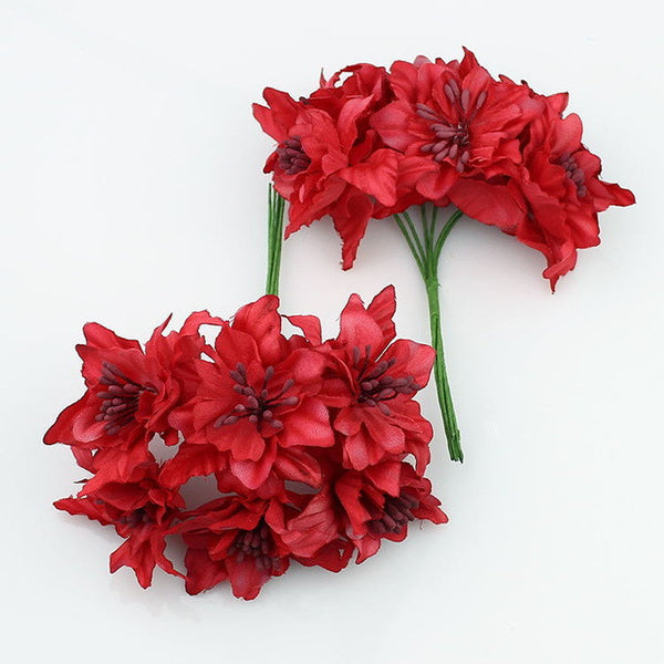 6pieces 5cm Artificial orchid Flowers Bouquet,silk lily flower For Wedding Wreath Scrapbooking Decoration