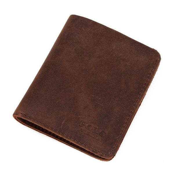VICUNA POLO Famous Brand Men's Genuine Leather Wallet Vintage Crazy Horse Leather Man Wallet Simple Design Money Clip Wallet Man