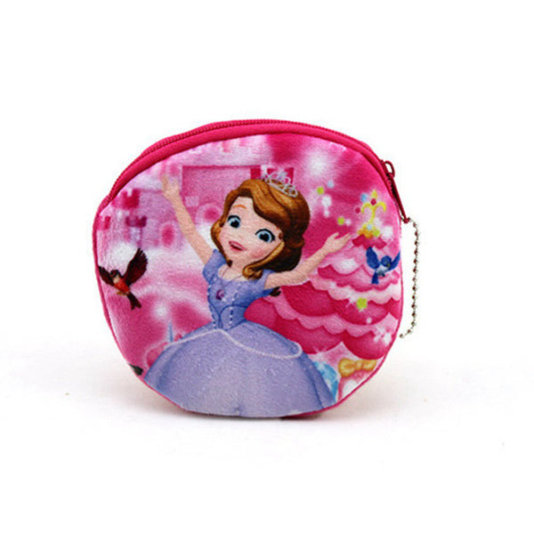 XZHJT New 2016 Kawaii Cartoon Sofia The First Children Plush Coin Purse Zipper Change Purse Wallet Kids Girl Women For Gift