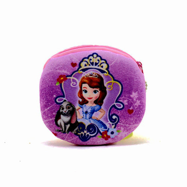 XZHJT New 2016 Kawaii Cartoon Sofia The First Children Plush Coin Purse Zipper Change Purse Wallet Kids Girl Women For Gift