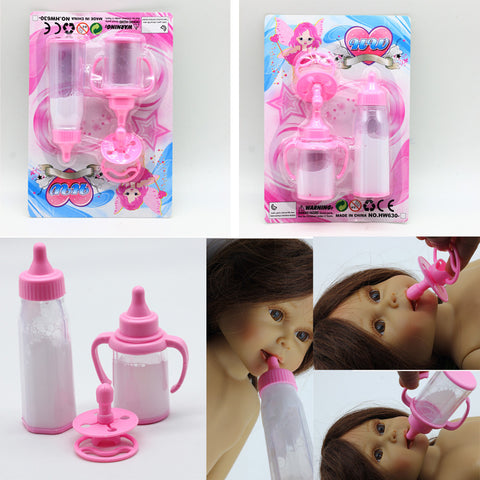 3pcs/set Magic mike bottle for 18inch American 16inch BJD dolls DIY baby doll feeding bottle feeder nipple toy milk bottle