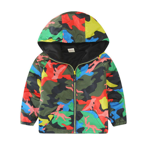 New Arrival Spring/Autumn Boy and Girls Outwear Children's Camouflage Hooded Jackets Handsome Kid Long Sleeve Windbreaker CMB319