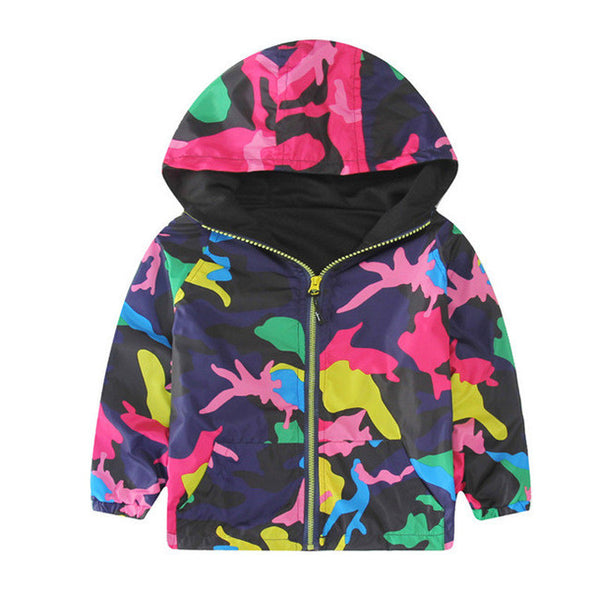 New Arrival Spring/Autumn Boy and Girls Outwear Children's Camouflage Hooded Jackets Handsome Kid Long Sleeve Windbreaker CMB319