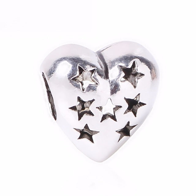 NEW 1pc Free Shipping Silver Bead Charm European Love Heart Clover Owl Boy Paw Family Fashion Bead Fit Pandora Bracelet Necklace