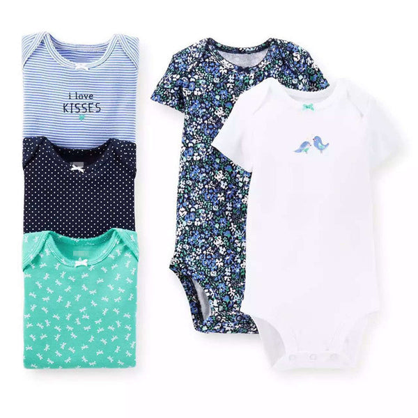 5 Pieces/Lot Baby Bodysuits Sling Sleeveless Short Sleeved Cotton Baby Jumpsuit Baby Clothes Dot Print  Baby Girls Bodysuits V49
