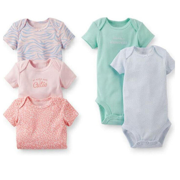 5 Pieces/Lot Baby Bodysuits Sling Sleeveless Short Sleeved Cotton Baby Jumpsuit Baby Clothes Dot Print  Baby Girls Bodysuits V49