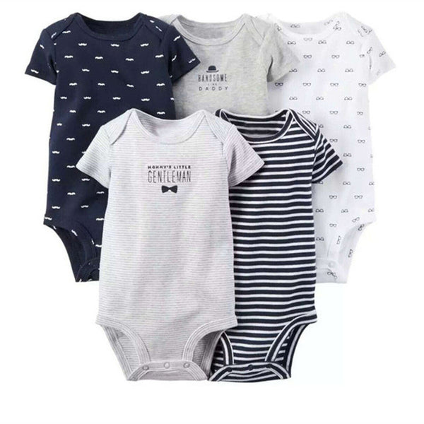 5 Pieces/Lot Baby Bodysuits Sling Sleeveless Short Sleeved Cotton Baby Jumpsuit Baby Clothes Dot Print  Baby Girls Bodysuits V49