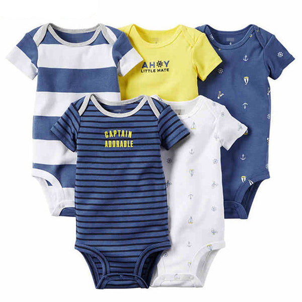 5 Pieces/Lot Baby Bodysuits Sling Sleeveless Short Sleeved Cotton Baby Jumpsuit Baby Clothes Dot Print  Baby Girls Bodysuits V49