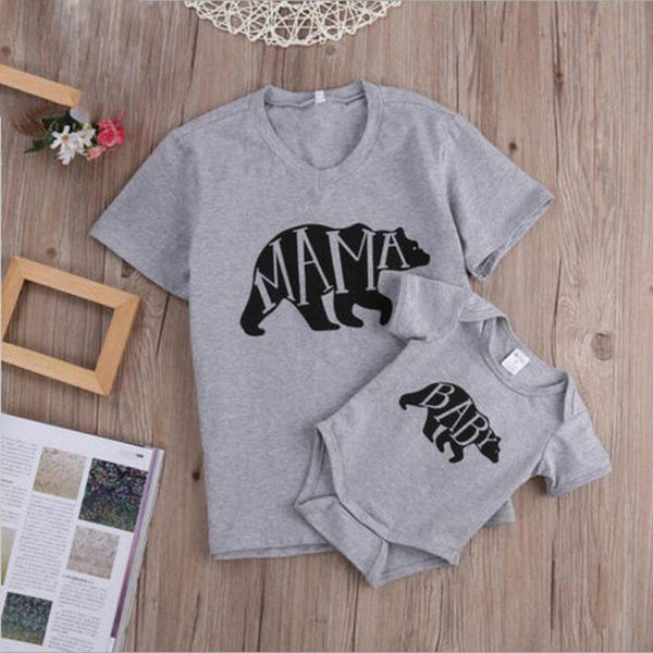 Mother And Daughter Clothes Family Look Mom And Daughter Matching Clothes Baby Mama Bear T-shirt Outfit Family Matching Clothes