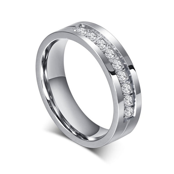 Vnox CZ Wedding Engagement Rings for Couples 316l Stainless Steel High Quality