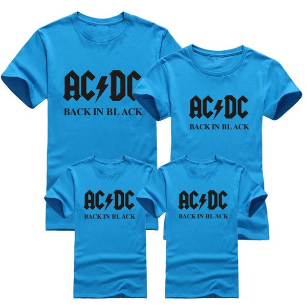 2016 New AC/DC Fashion band rock T Shirt Family Matching Outfits acdc Graphic T-shirts girls boys Hip Hop Family Short Sleeve