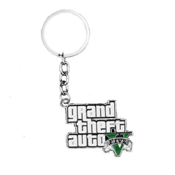PS4 GTA 5 Game keychain Hot Sale ! Grand Theft Auto 5 Key Chain For Fans Xbox PC Rockstar Key Ring Holder 4.5cm Jewelry Llaveros