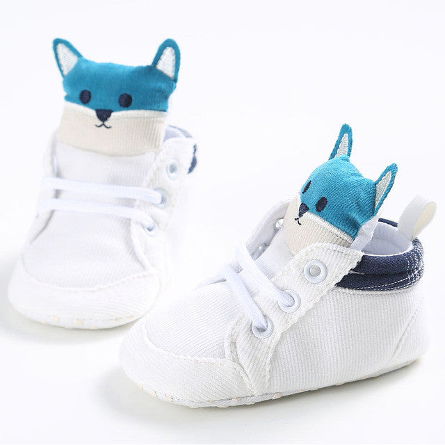 winter baby shoes Cotton Cloth kids Girl Boys Fox High Help first walker Canvas Sneaker Anti-slip Soft Sole Toddler footwear