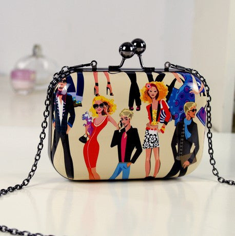 New 2015 Mini Evening Bag Fashion Candy Color Women Messenger Bags Day Clutch Long Chain Shoulder Bag Vintage Women Day Clutch