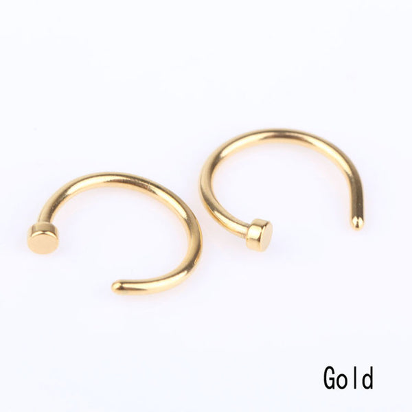 1 Pair Fashion Style Medical Hoop Nose Rings Clip On Nose Ring Body Fake Piercing Piercing Jewelry For Women