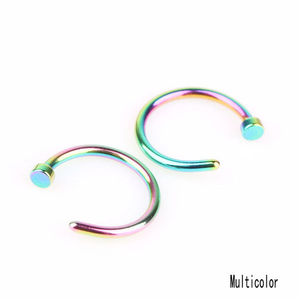 1 Pair Fashion Style Medical Hoop Nose Rings Clip On Nose Ring Body Fake Piercing Piercing Jewelry For Women