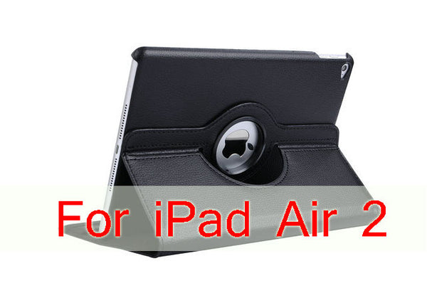 Case Cover For Apple iPad Air 2/iPad 6 (2014) PU Leather Flip Smart Stand 360 Rotating Case Screen Protector Film Stylus Pen