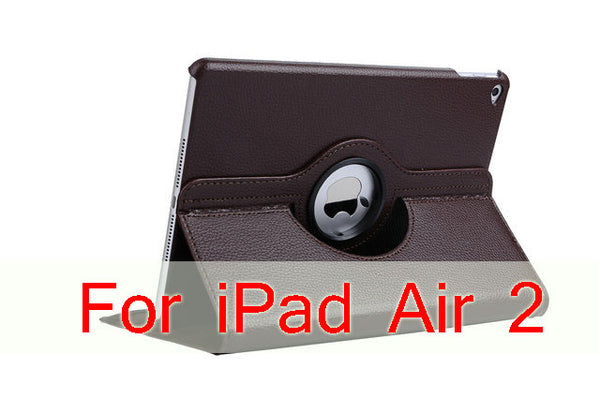 Case Cover For Apple iPad Air 2/iPad 6 (2014) PU Leather Flip Smart Stand 360 Rotating Case Screen Protector Film Stylus Pen