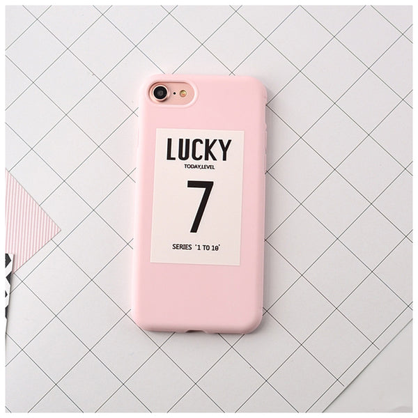 Phone Case for iPhone 6 7 Candy Black Pink Color soft TPU Rubber Silicone Case Cover for 7 6s Plus Back Cover Lucky Toady