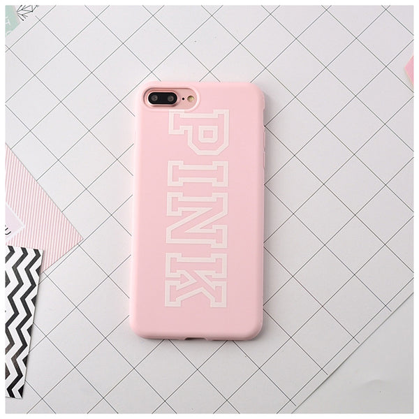 Phone Case for iPhone 6 7 Candy Black Pink Color soft TPU Rubber Silicone Case Cover for 7 6s Plus Back Cover Lucky Toady