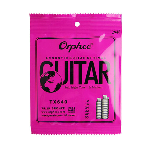 Orphee 1 SET ACOUSTIC Guitar String Hexagonal core+8% nickel FULL,Bronze Bright tone& Extra light Extra Light Medium