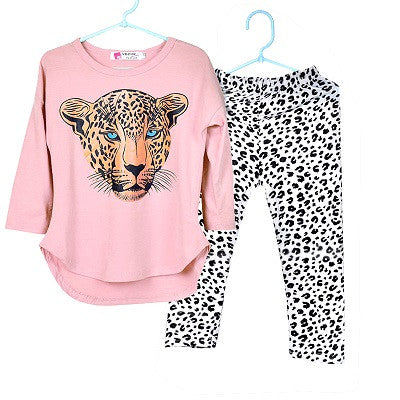 Girls Clothes Toddler Girls Clothing Sets Baby Girls Kids Clothes Children Clothing Full Sleeve T Shirt Leopard Legging Vestidos