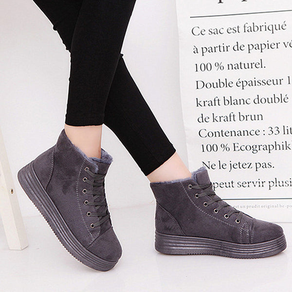 Women Winter Boots Suede Warm Platform Snow Ankle Boots Women Casual Shoes Round Toe Female Botas Mujer