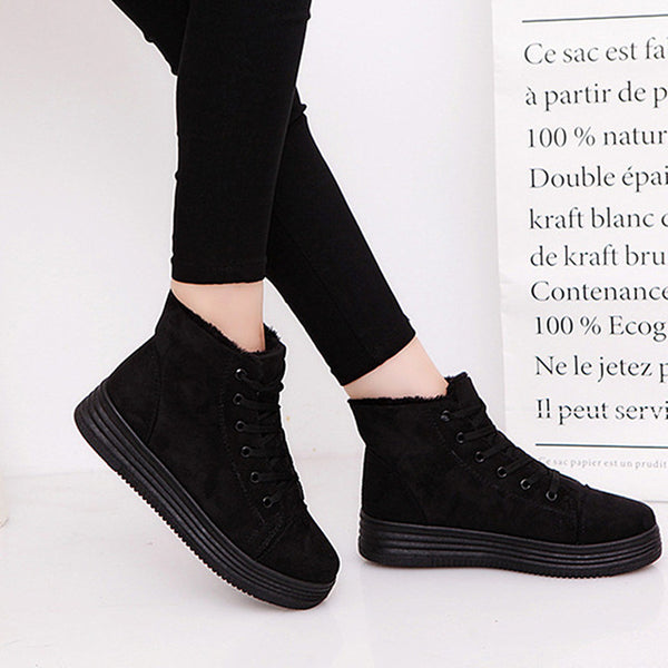 Women Winter Boots Suede Warm Platform Snow Ankle Boots Women Casual Shoes Round Toe Female Botas Mujer