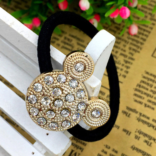 6pcs/lot 2016 New Hair Holders Elastics Fashion Crystal Gold Plated Women Rubber Bands  Girl's Tie Gum Fashion Hair Accessories