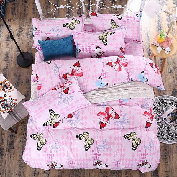 Bedding Sets Cotton Set Purple Urban Style Good Quality Soft duvet Cover Bed Set Queen Full Size 3/4 Pcs Drop Shipping