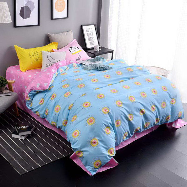 Bedding Sets Cotton Set Purple Urban Style Good Quality Soft duvet Cover Bed Set Queen Full Size 3/4 Pcs Drop Shipping