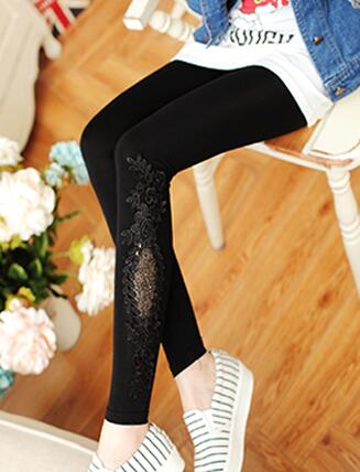 S- 7XL leggings Women cotton lace decoration leggings 2017 leggins plus size long leggings size 7XL 4XL 3XL XXL XL L M S 6XL 5XL