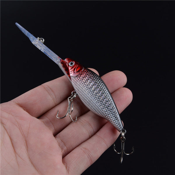 LINGYUE Minnow Crankbait Sinking Medium Diver Hard Fishing Bait Long Mouth 3D Eyes Tight Wobble Tackle Treble Hooks