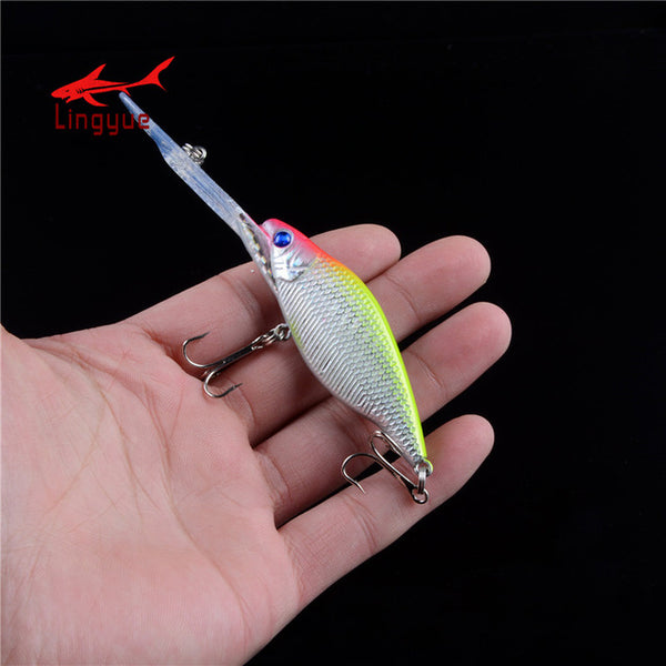 LINGYUE Minnow Crankbait Sinking Medium Diver Hard Fishing Bait Long Mouth 3D Eyes Tight Wobble Tackle Treble Hooks