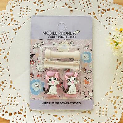 Cartoon Cute Lovely Usb Cable Protector Cable Case For Iphone 6 plus 6s 7 plus Cover Winder Cord Protector Organizer Cable Bow