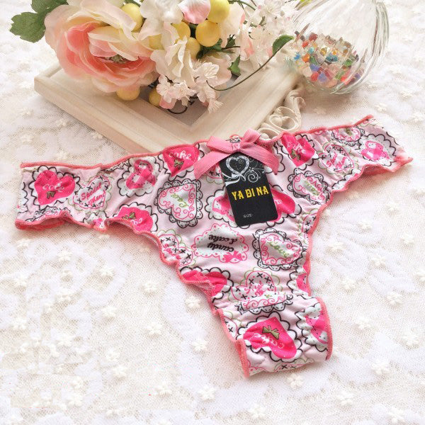 Sexy Underwear For Women's Panties Cute Print Underpants Lingerie Briefs Female Low Waist G-String Cotton Panties Female Thong