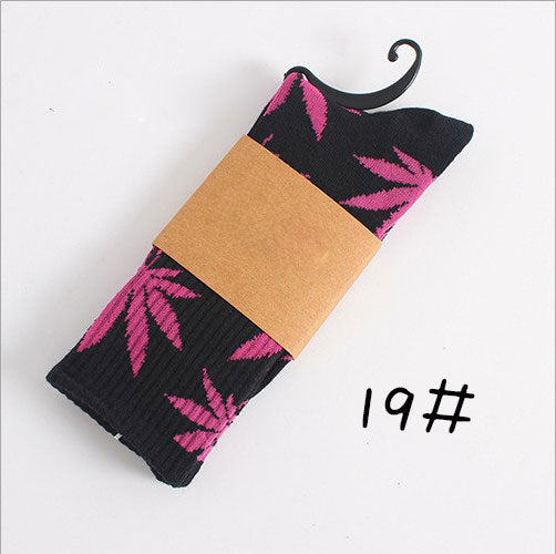 High Quality Harajuku Style Weed Socks For Women Men's Hip Hop Cotton Skateboard Sock Man WZ001