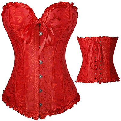 X Plus Size S-2XL/6XL Sexy Lace up Boned Overbust Corset Bustier Top Waist Cincher Shaper Corsetlet espartilho