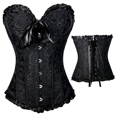 X Plus Size S-2XL/6XL Sexy Lace up Boned Overbust Corset Bustier Top Waist Cincher Shaper Corsetlet espartilho