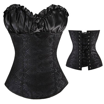 X Plus Size S-2XL/6XL Sexy Lace up Boned Overbust Corset Bustier Top Waist Cincher Shaper Corsetlet espartilho