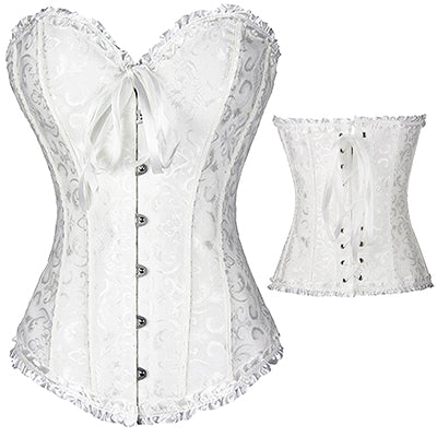 X Plus Size S-2XL/6XL Sexy Lace up Boned Overbust Corset Bustier Top Waist Cincher Shaper Corsetlet espartilho