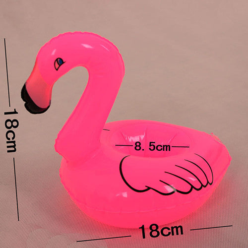 1Pcs Mini Cute Funny Toys Red Flamingo Floating Inflatable Drink Holder Swimming Pool Bathing Beach Party Kids Bath Toy CBT04