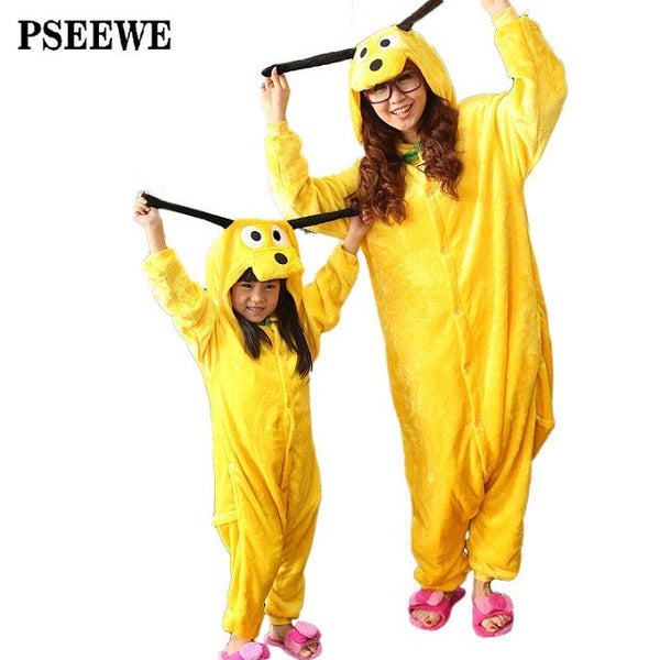 Animal pajamas one piece Family matching outfits Adult onesie Mother and daughter clothes Totoro Dinosaur Unicorn Pyjamas women