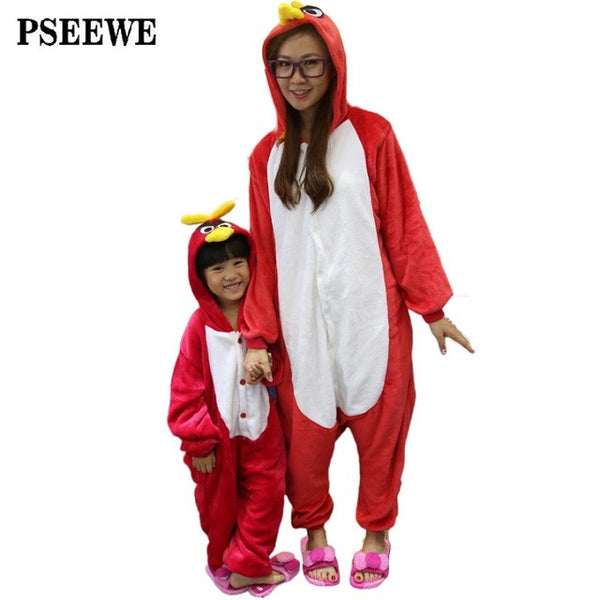 Animal pajamas one piece Family matching outfits Adult onesie Mother and daughter clothes Totoro Dinosaur Unicorn Pyjamas women