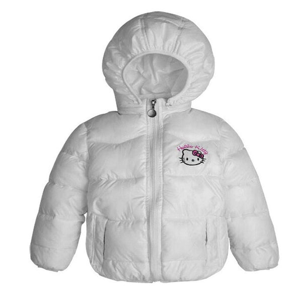Retail 2-7Y New Children Winter Outerwear Clothing Girls Hello Kitty Cartoon Jackets Coat Baby Kids Christmas Costume Clothes