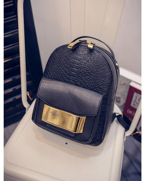 2016 New Snake PU Leather Women Backpack Female Fashion Rucksack Brand Designer Ladies Back Bag High Quality School Bag