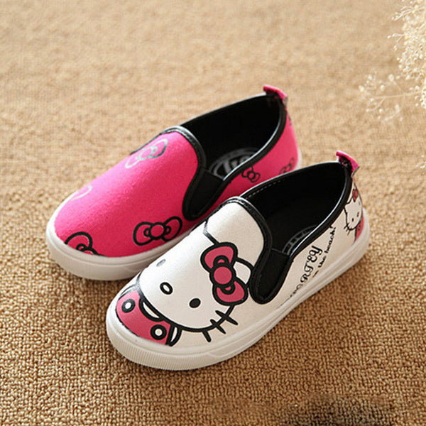 Autumn New Children Cartoon Canvas Shoes Spring Boys Girls Hello Kitty Flats Sneakers 4 Designers Kids Breathable Shoes 21-36