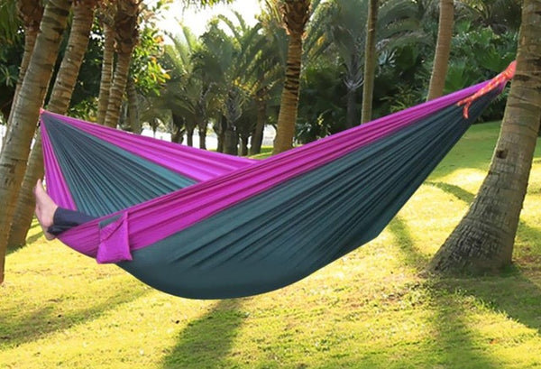 17 Colors High Strength Parachute Nylon Fabric Camping Single Parachute Hammock With Strong Rope for Camping Hiking Travel